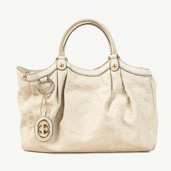 Gucci Sukey Guccissima Beige Leather Tote - Picture 1 of 14